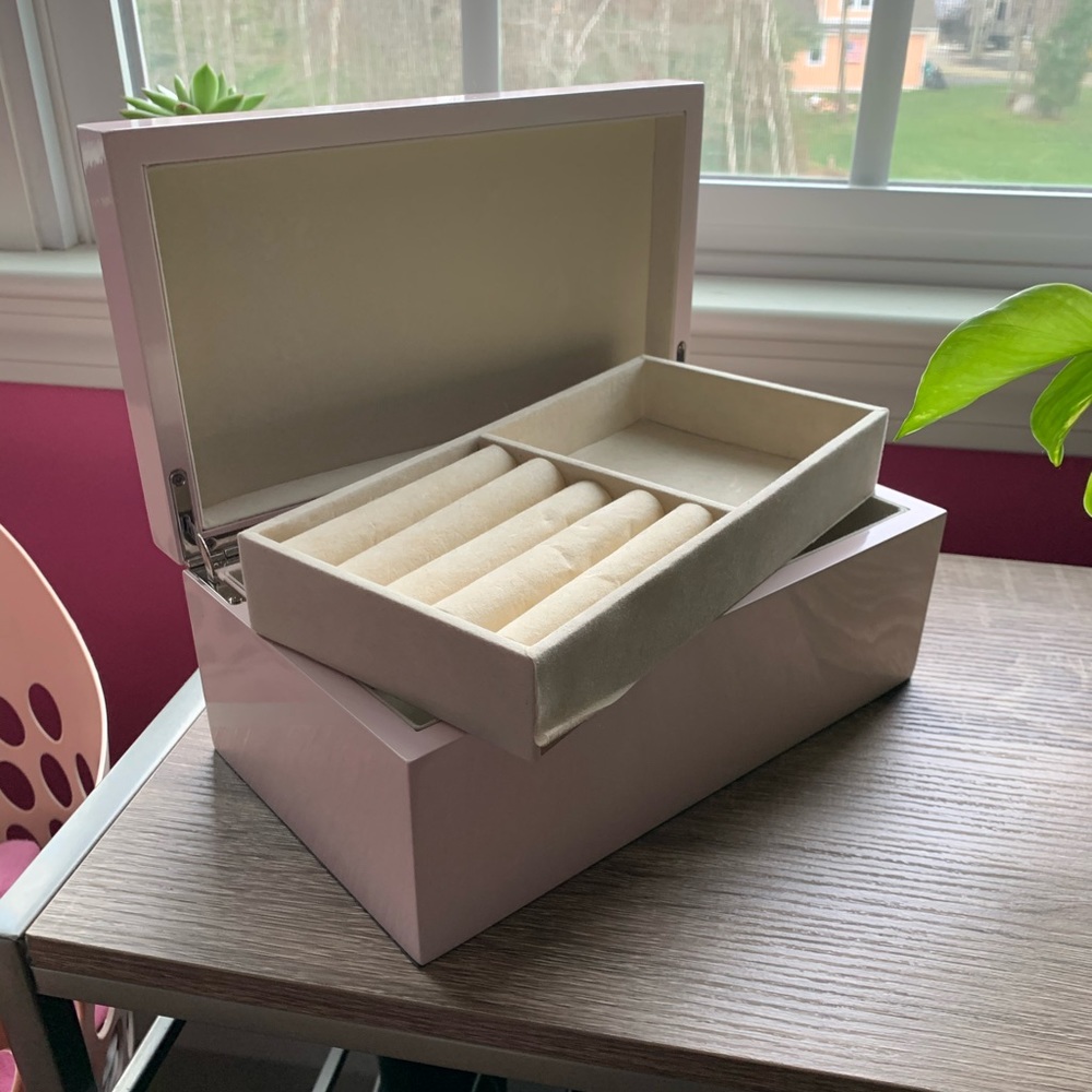 Mirror Top Pink Jewelery Box